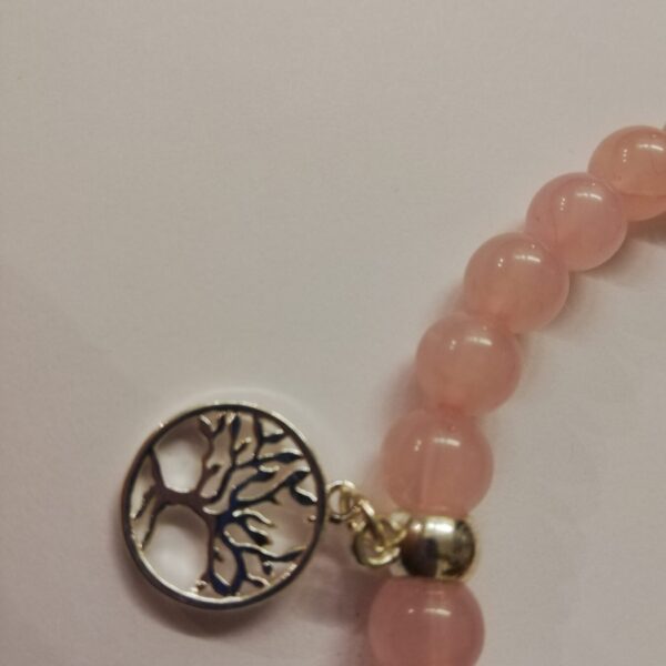 Rose Quarts bracelet & Tree of Life Charm