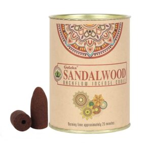 Sandalwood backflow cones in a tin