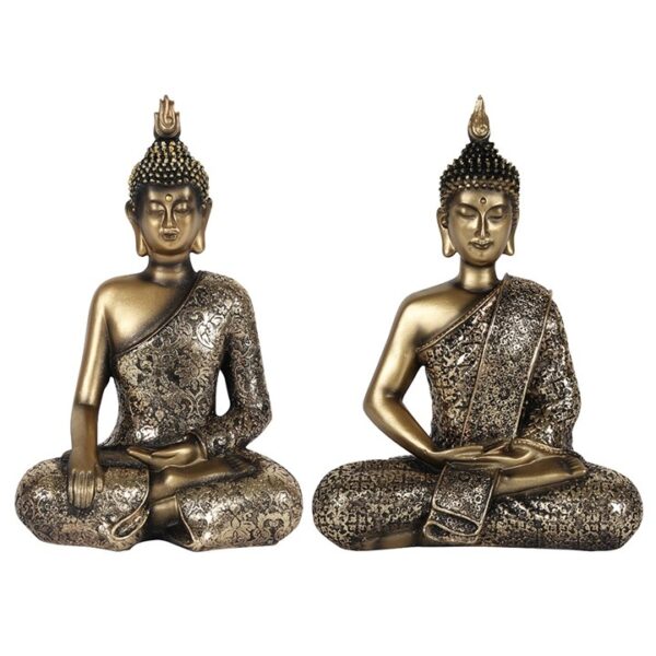 2 Gold Antique Sitting Buddha