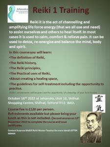 Reiki Training 1 Poster Oct 2022